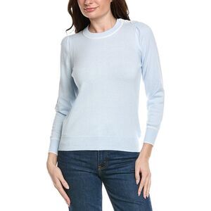 Hannah Rose Womens Button Shoulder Cashmere-Blend Sweater, Pink